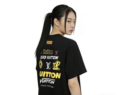 Louis Vuitton Black Yellow Logo Short Sleeve T-Shirt view 6