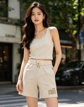 Loewe Cream Logo Shorts