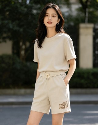Loewe Cream Logo Shorts view 4