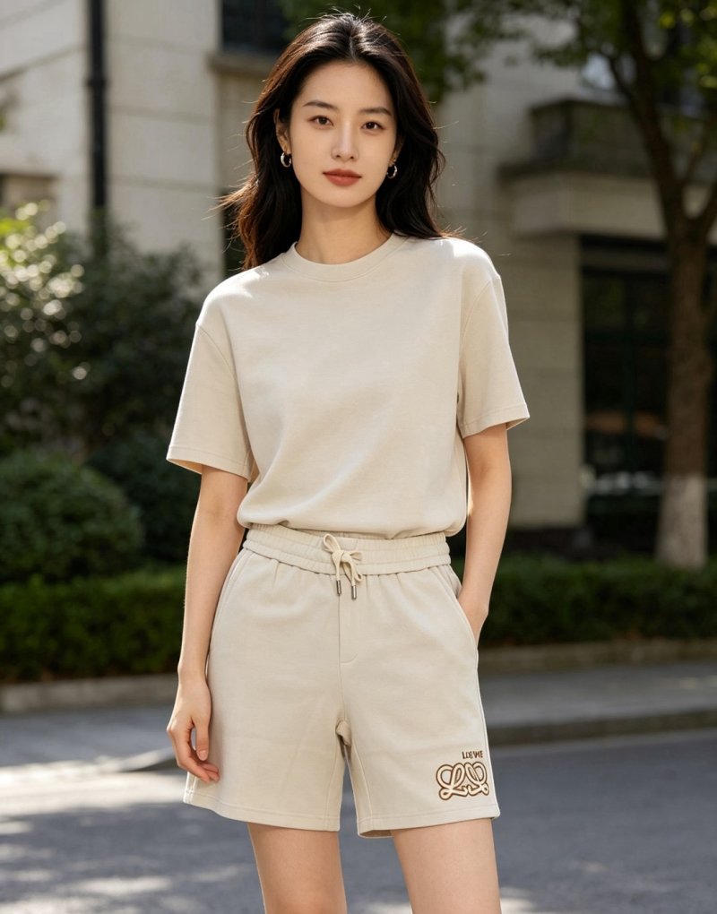Loewe Cream Logo Shorts view