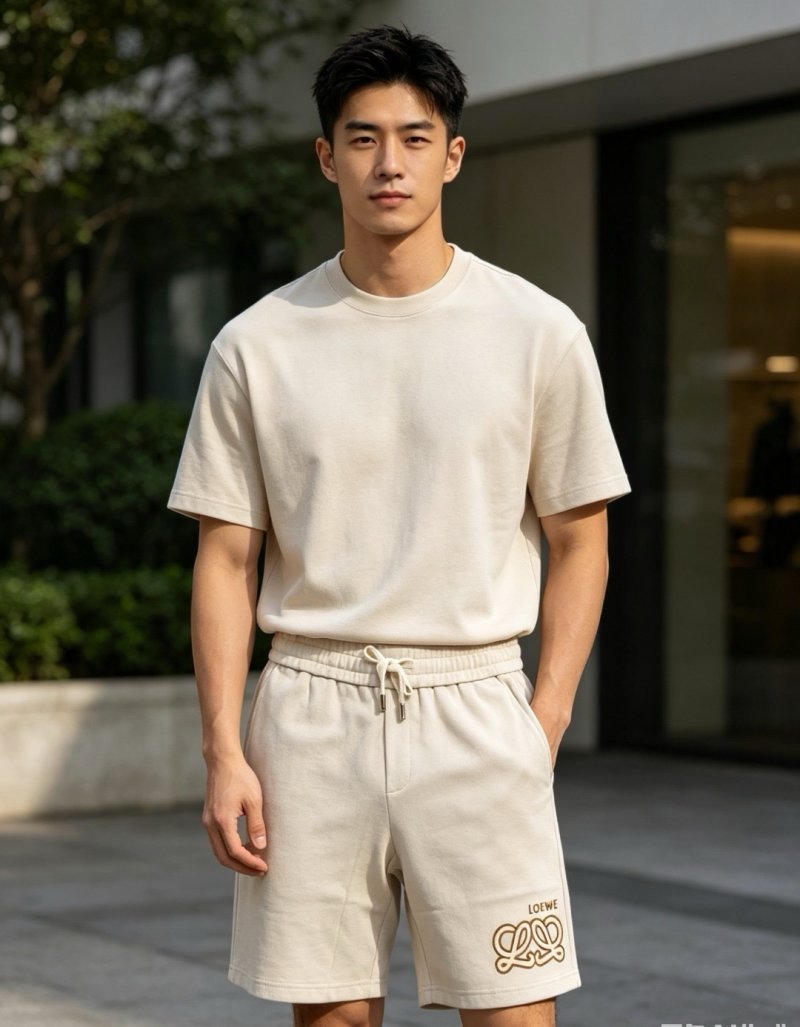 Loewe Cream Logo Shorts view