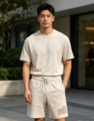 Loewe Cream Logo Shorts view 6
