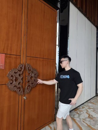 Fendi Blue Logo Black T-Shirt view 6