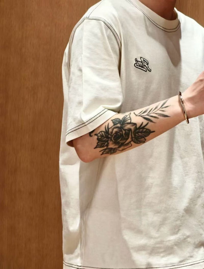 Cream Short Sleeve T-Shirt with Embroidered Logo view