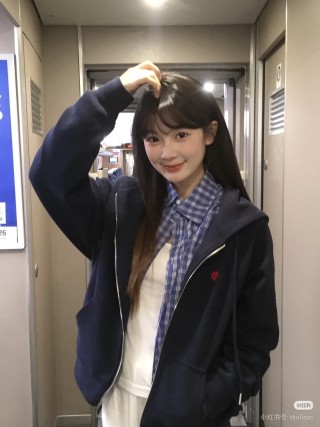 Navy Zip-Up Bomber Jacket view 5