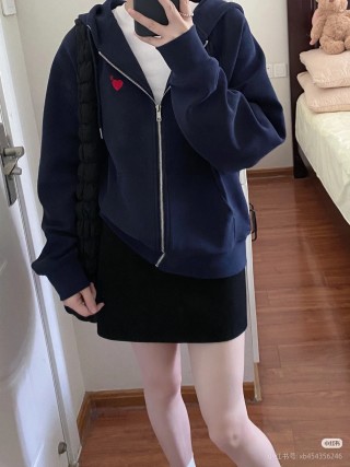 Navy Zip-Up Bomber Jacket view 9