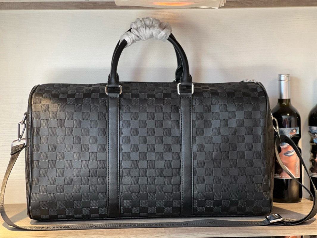 Louis Vuitton Damier Ebene Travel Duffel Bag Black view