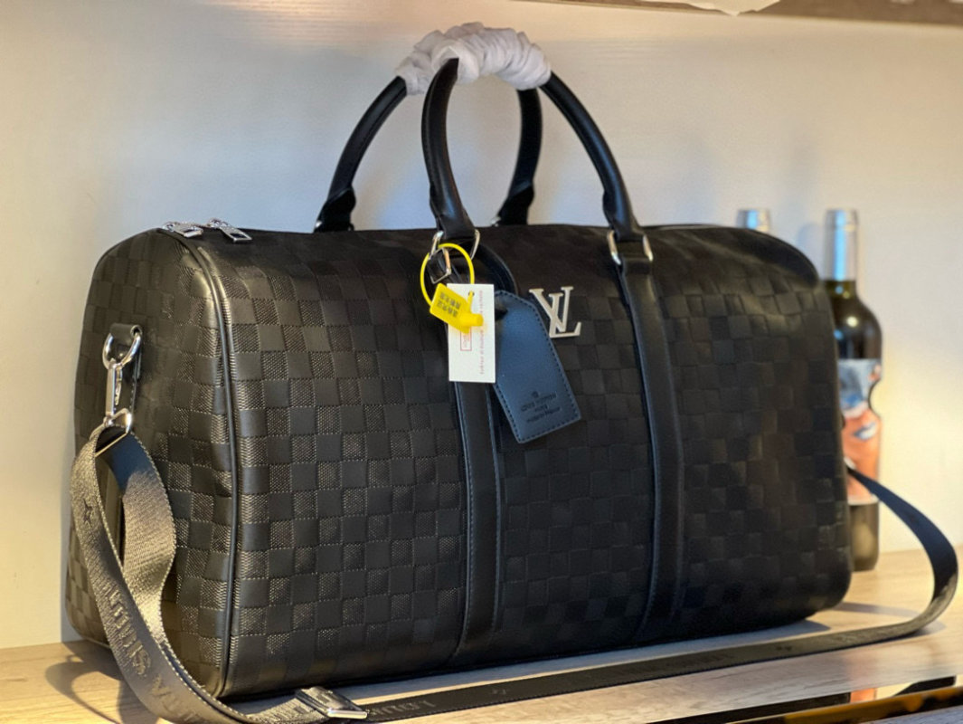 Louis Vuitton Damier Ebene Travel Duffel Bag Black view
