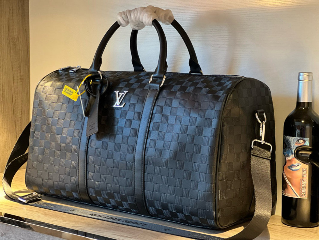 Louis Vuitton Damier Ebene Travel Duffel Bag Black view