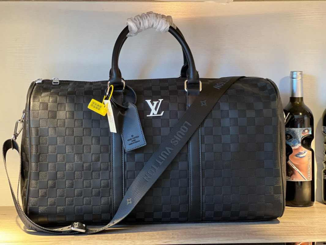 Louis Vuitton Damier Ebene Travel Duffel Bag Black view