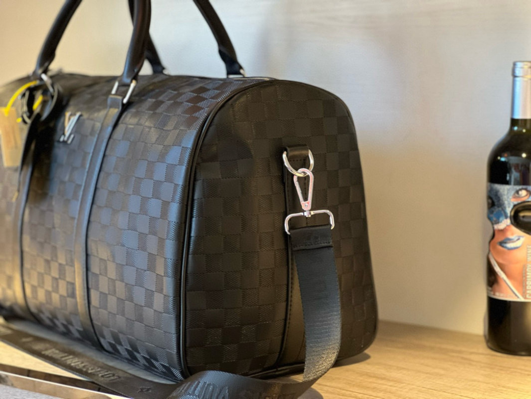 Louis Vuitton Damier Ebene Travel Duffel Bag Black view