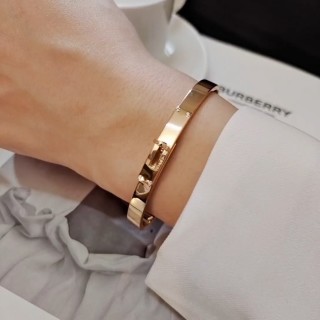 Burberry Gold Plated Metal Bangle Bracelet
