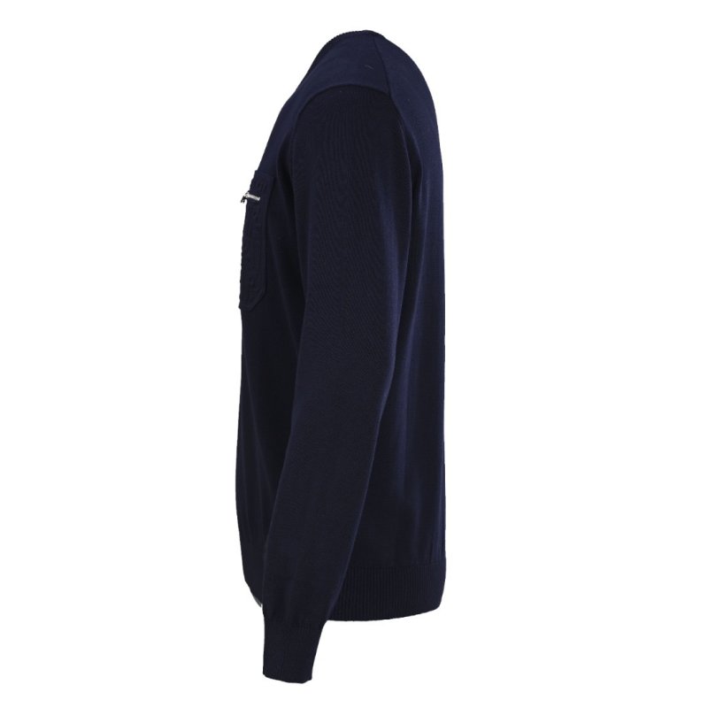 Fendi Navy Crewneck Sweater with Zipped Pocket view