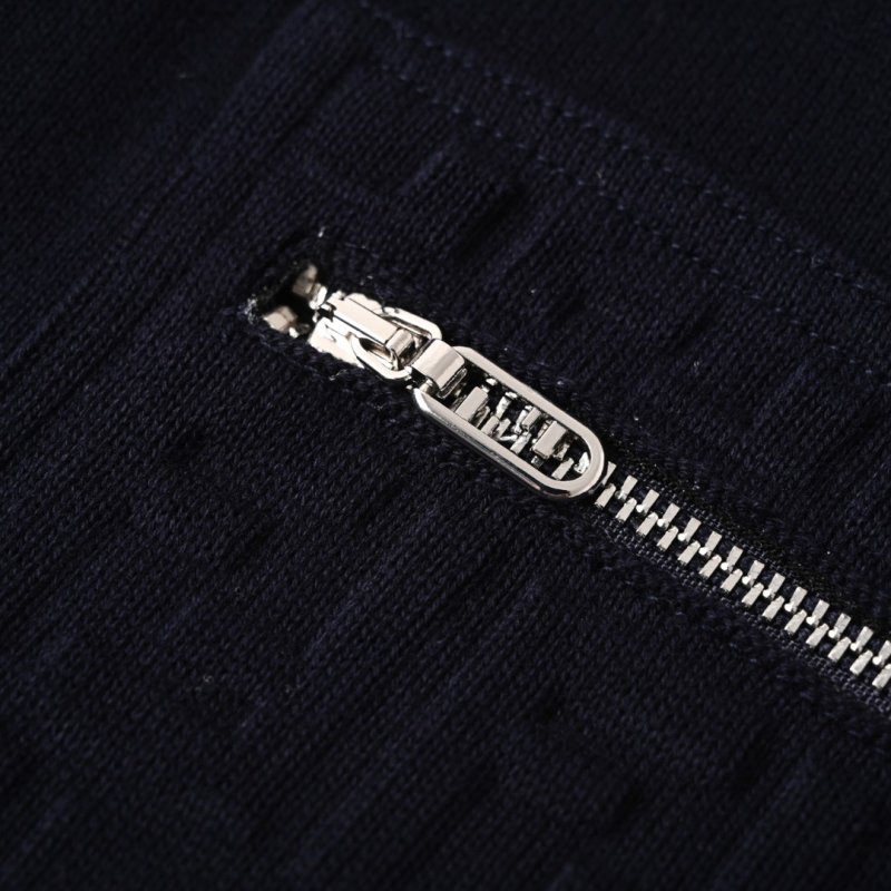 Fendi Navy Crewneck Sweater with Zipped Pocket view
