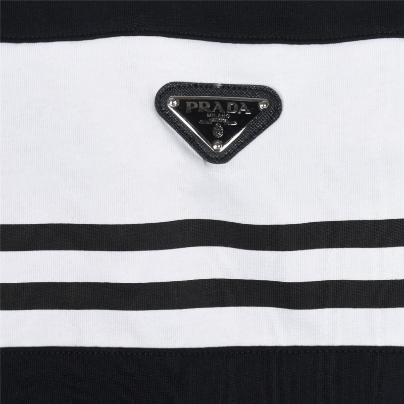 Prada Black & White Stripe Short Sleeve T-Shirt view
