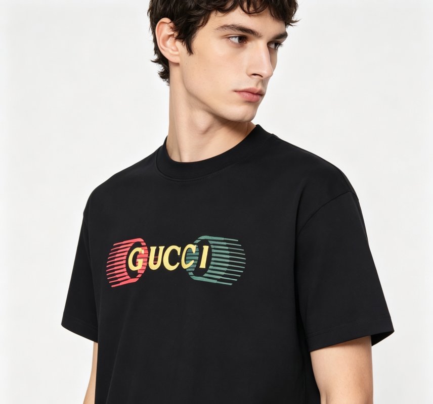 Gucci Striped Logo Black T-Shirt