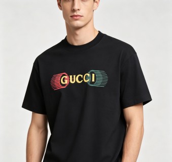 Gucci Striped Logo Black T-Shirt view 4