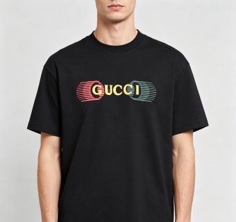 Gucci Striped Logo Black T-Shirt view 8