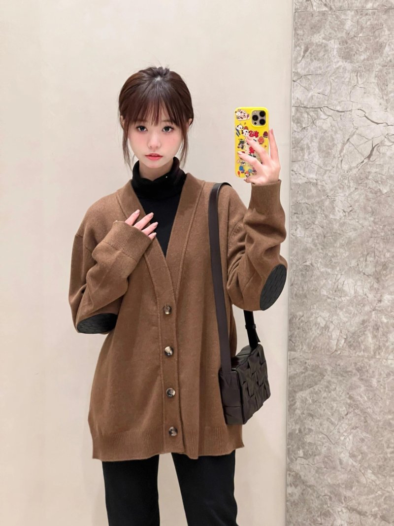 Camel Oversized Button-Up Cardigan Sweater