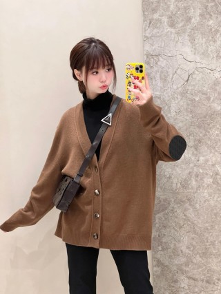 Camel Oversized Button-Up Cardigan Sweater view 2