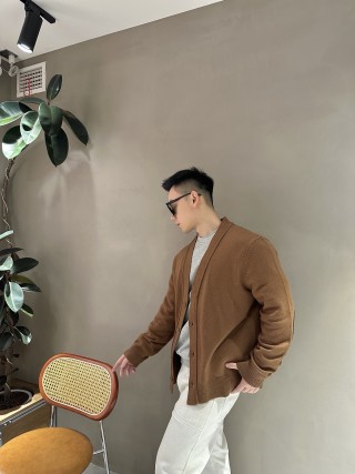 Camel Oversized Button-Up Cardigan Sweater view 9
