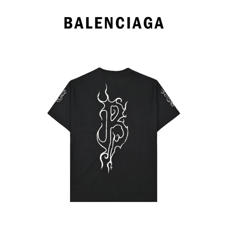 Black Graphic Print Short Sleeve T-Shirt with Distressed Design view