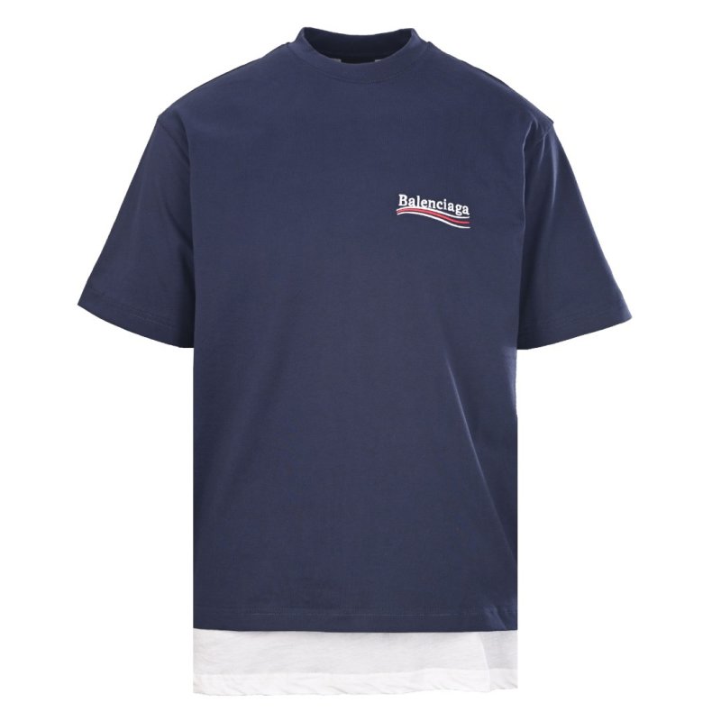 Balenciaga Navy Logo Graphic Short Sleeve T-Shirt view