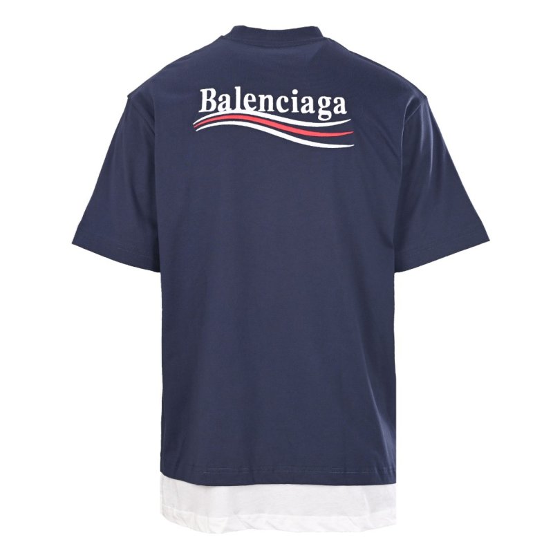 Balenciaga Navy Logo Graphic Short Sleeve T-Shirt view