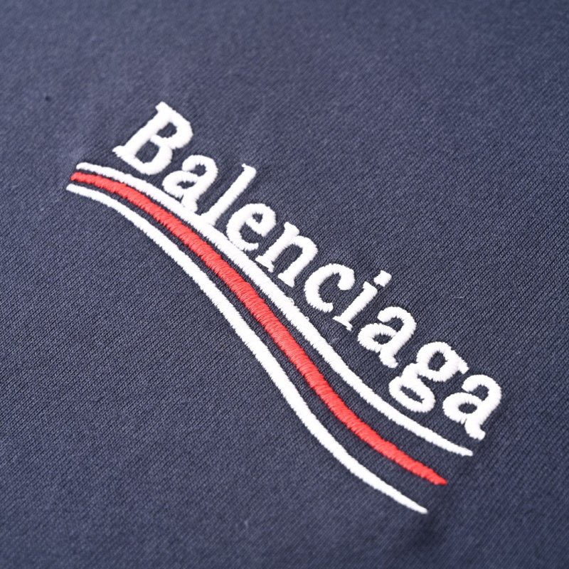 Balenciaga Navy Logo Graphic Short Sleeve T-Shirt view