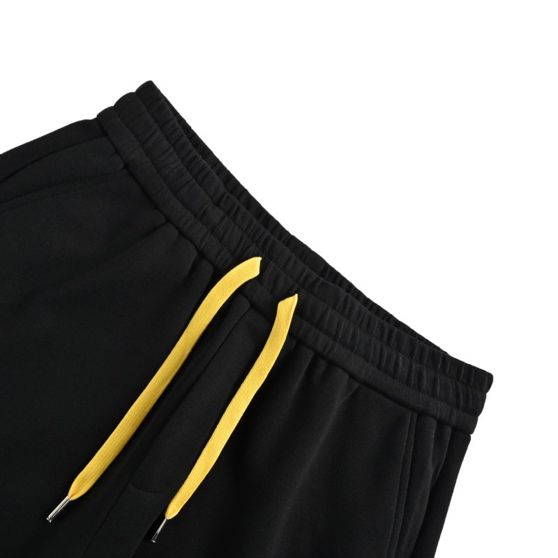 Loewe Black Logo Shorts with Yellow Drawstring view
