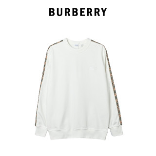 Burberry EKD Embroidered Check Tape Sweatshirt White