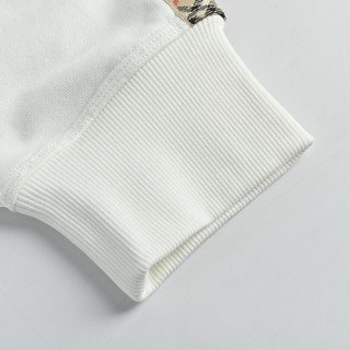 Burberry EKD Embroidered Check Tape Sweatshirt White view 11