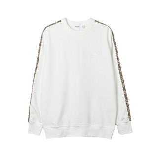 Burberry EKD Embroidered Check Tape Sweatshirt White view 3