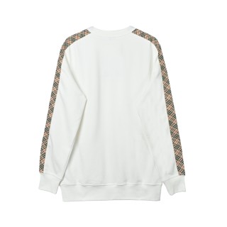 Burberry EKD Embroidered Check Tape Sweatshirt White view 4