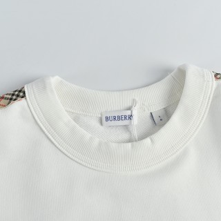 Burberry EKD Embroidered Check Tape Sweatshirt White view 5