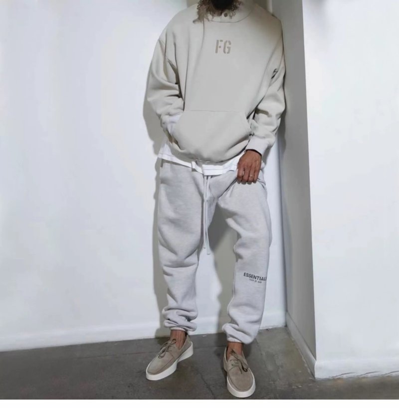 Essentials Stone Grey Drawstring Sweatpants view