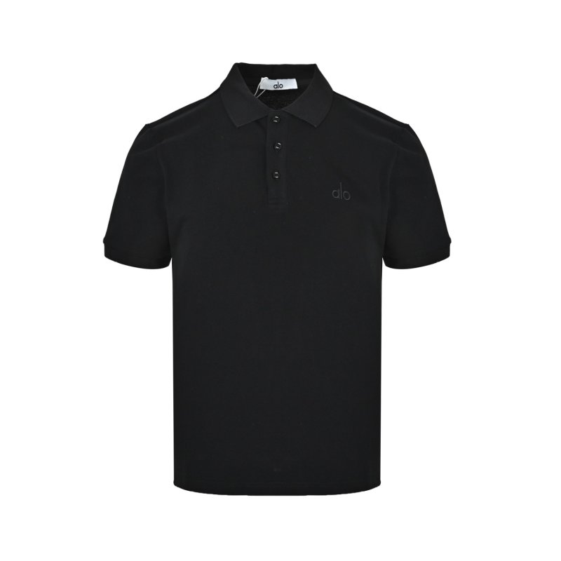 Alo Black Short-Sleeve Polo Shirt view