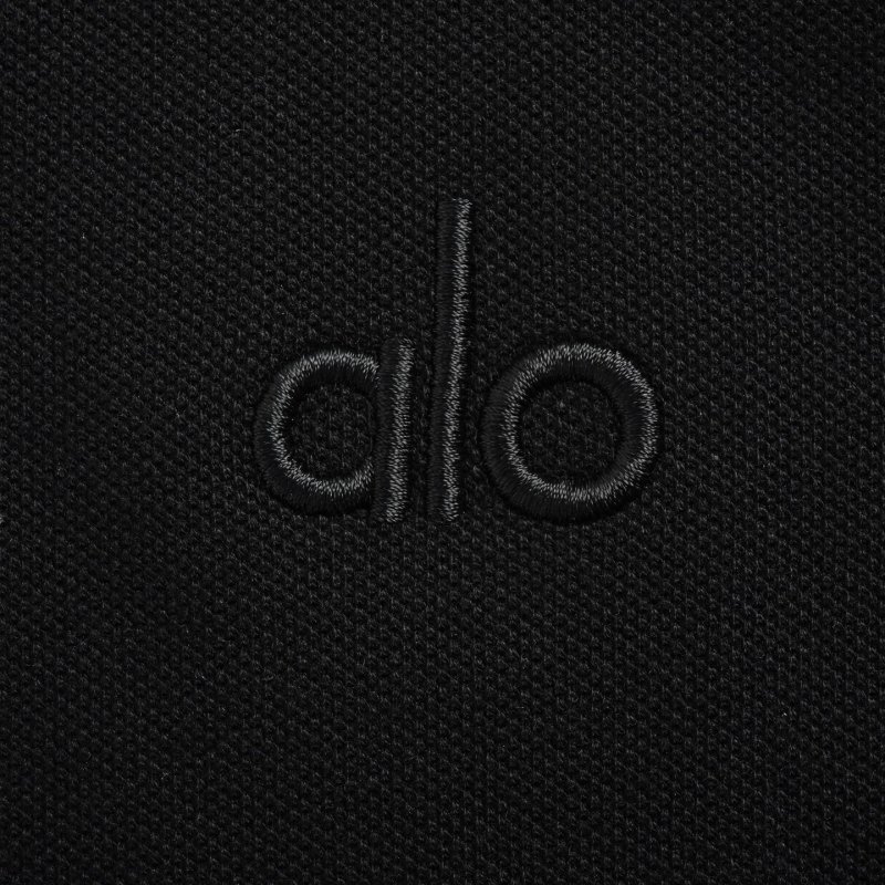 Alo Black Short-Sleeve Polo Shirt view