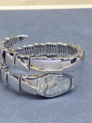 Bulgari Serpenti White Gold Two-Coil Watch with Diamond Markers view 7