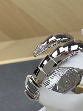 Bulgari Serpenti White Gold Two-Coil Watch with Diamond Markers view 9