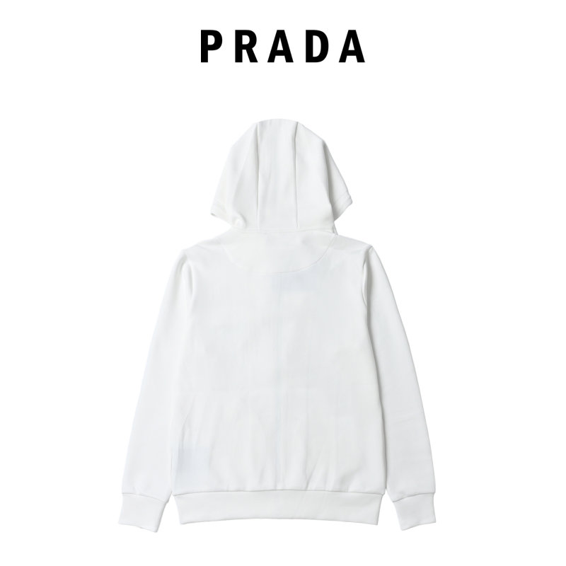 Prada White Zip Hoodie Jacket view