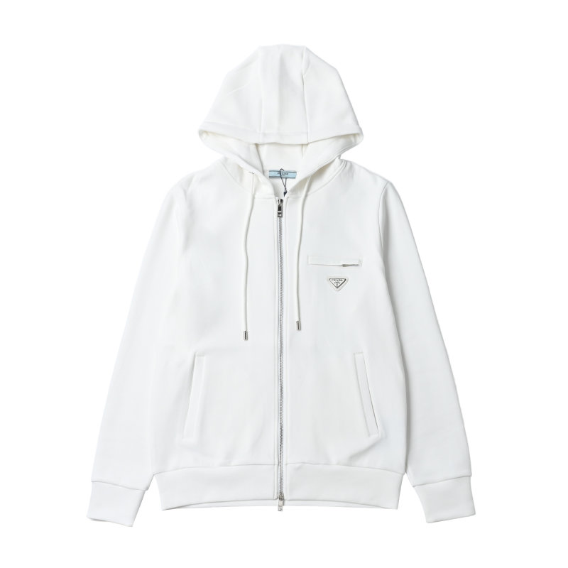 Prada White Zip Hoodie Jacket view