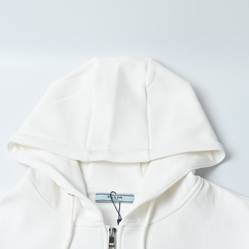 Prada White Zip Hoodie Jacket view