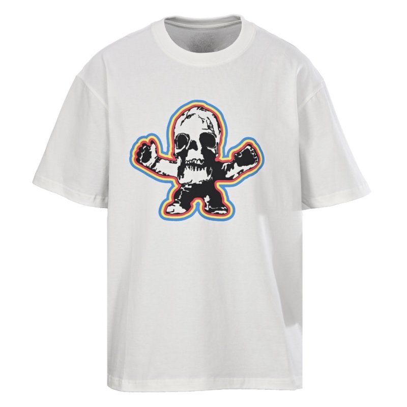 White Skull Graphic Short Sleeve T-Shirt view