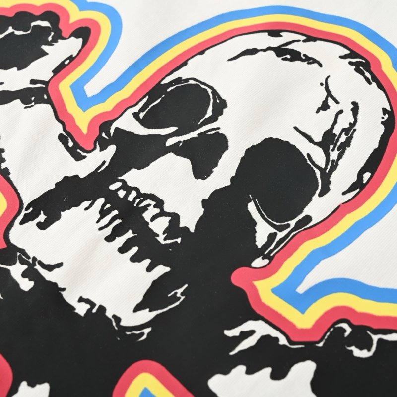 White Skull Graphic Short Sleeve T-Shirt view