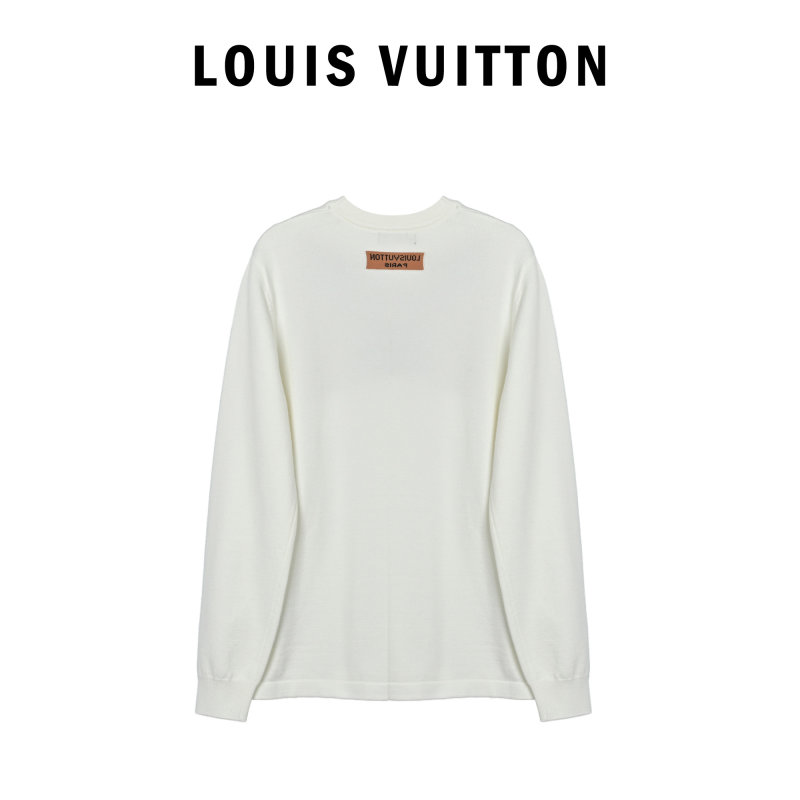 Louis Vuitton Cream Wool Blend Intarsia Knit Sweater view