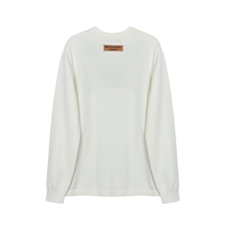Louis Vuitton Cream Wool Blend Intarsia Knit Sweater view