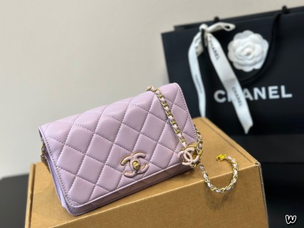 Chanel Quilted Flap Bag Gold with Enamel Charm view 3