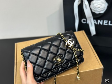 Chanel Quilted Flap Bag Gold with Enamel Charm view 4