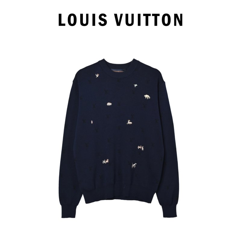 Essentials Navy Distressed Logo Sweatshirt view